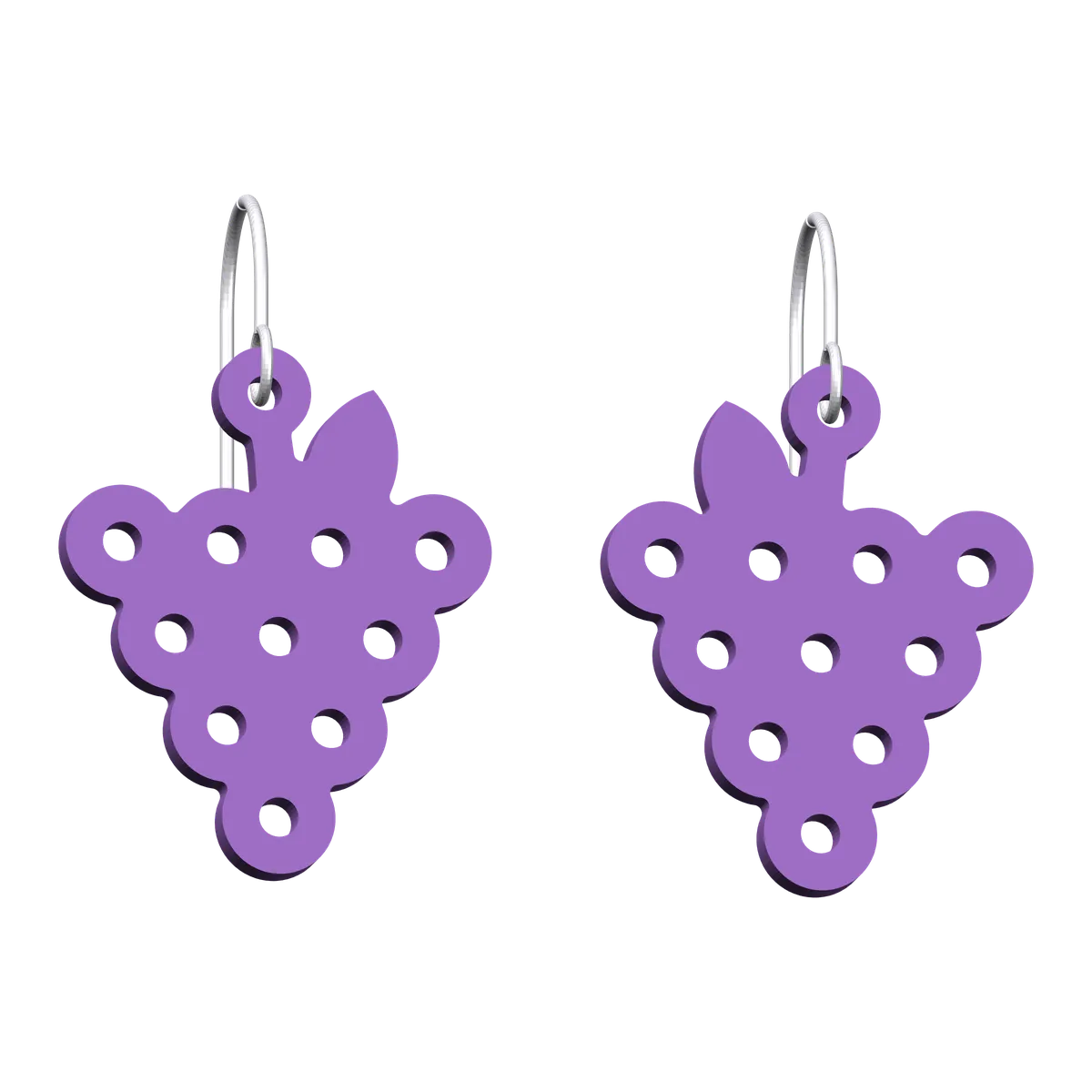 Pendientes de racimo de uvas en morado