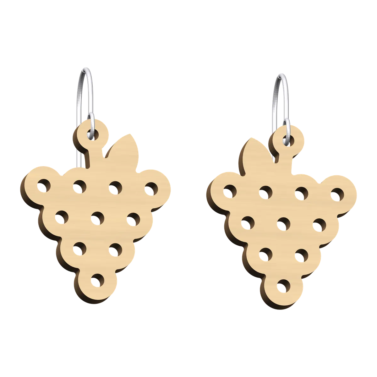 Pendientes de racimo de uvas de madera
