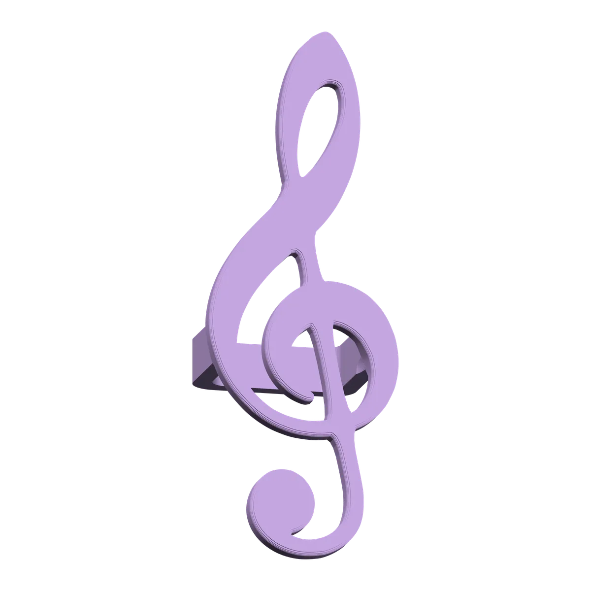 Broche clave de sol para cachirulo – lila (3d)