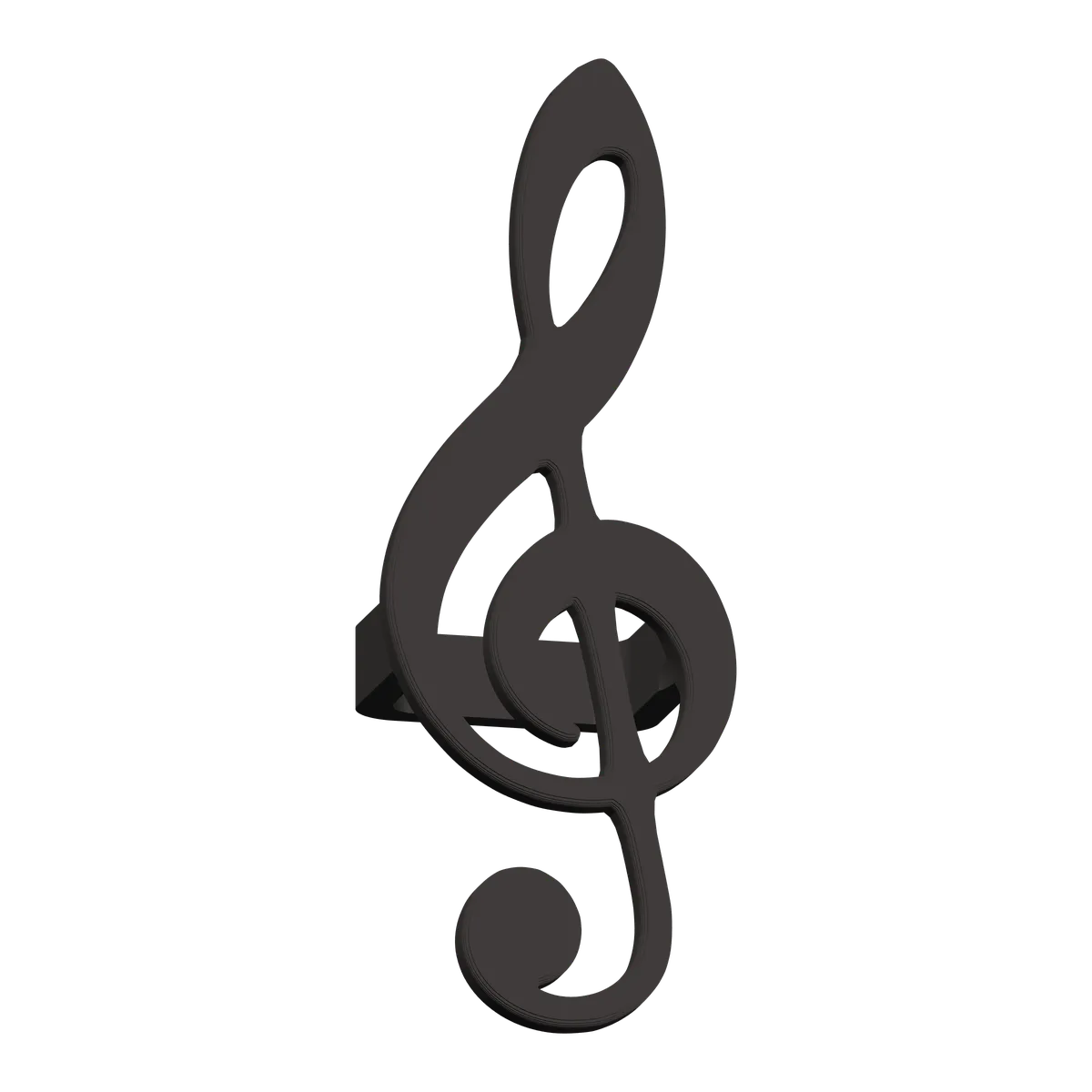 Broche clave de sol para cachirulo – negro (3d)