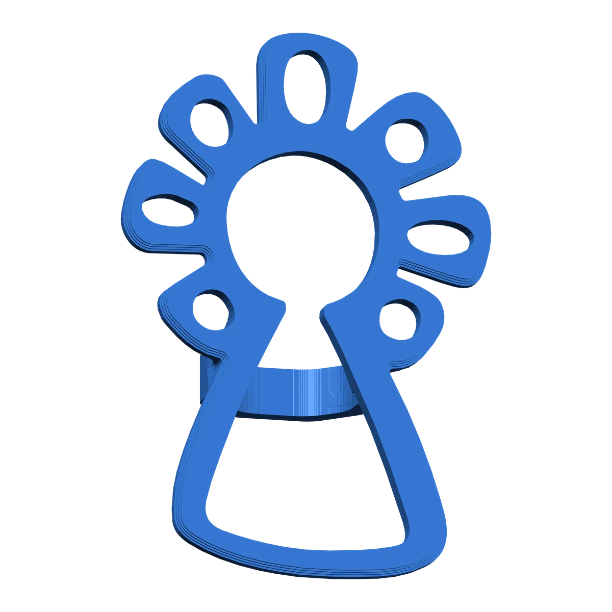 Broche Virgen del Pilar para cachirulo – azul (3d)
