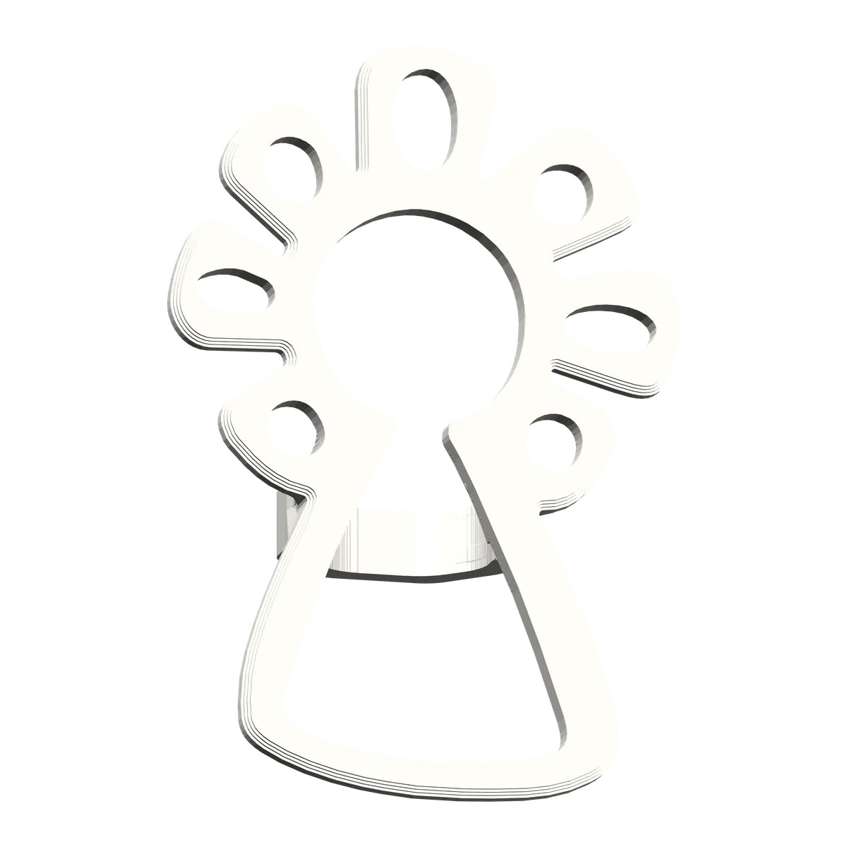 Broche Virgen del Pilar para cachirulo – blanco (3d)