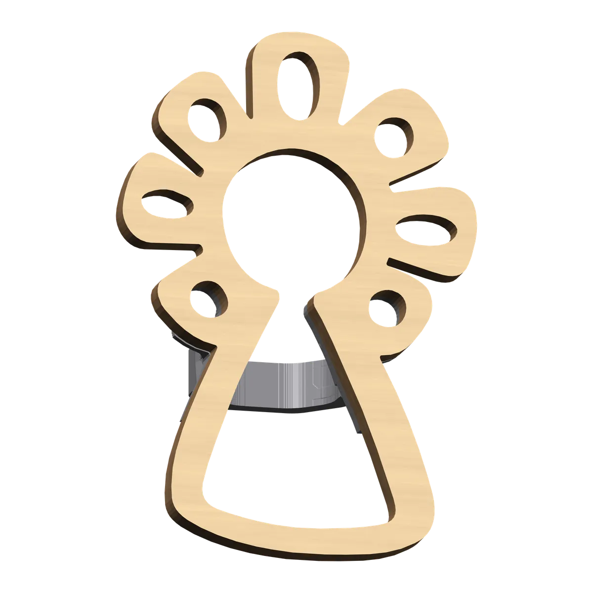 Broche Virgen del Pilar para cachirulo – madera natural