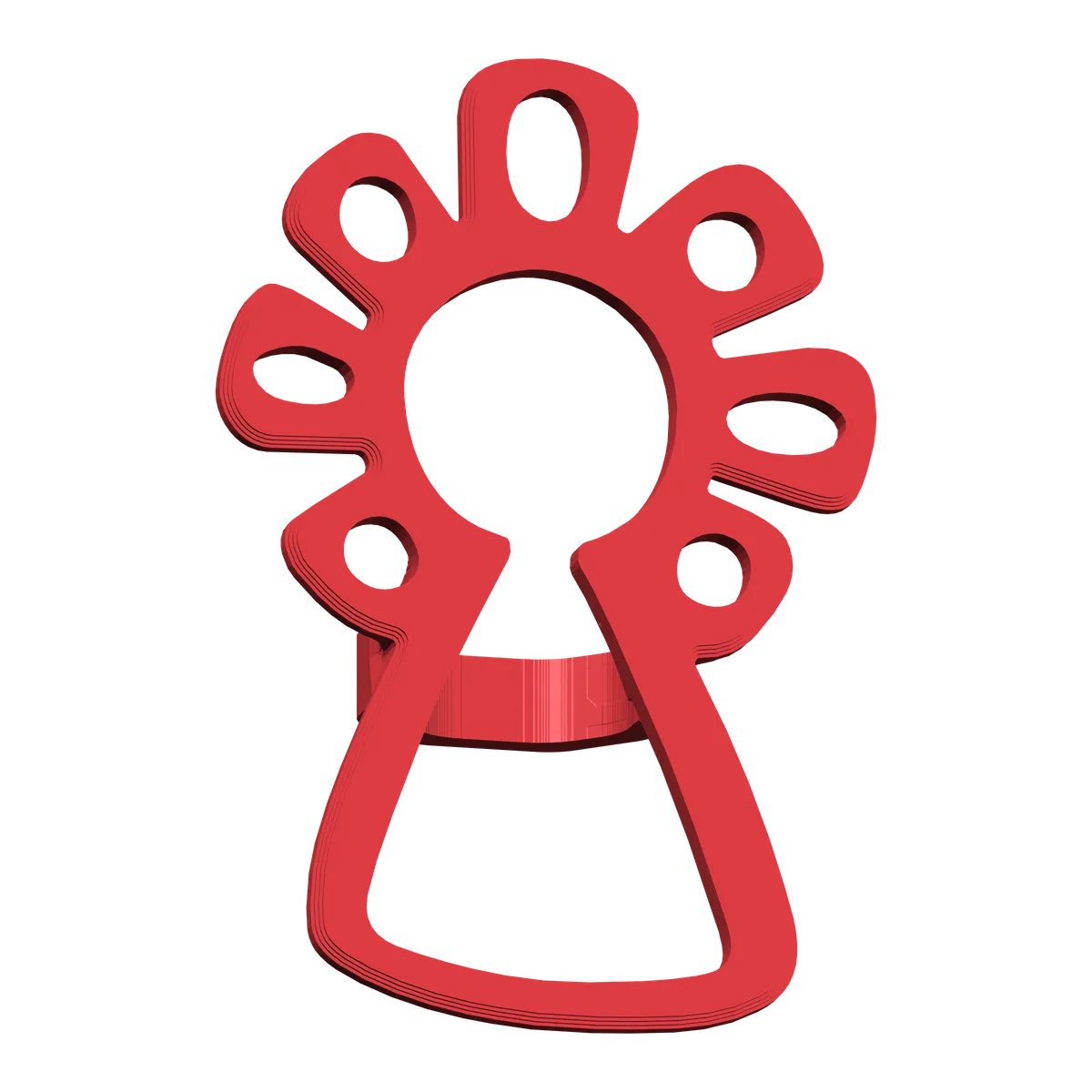 Broche Virgen del Pilar para cachirulo – rojo (3d)