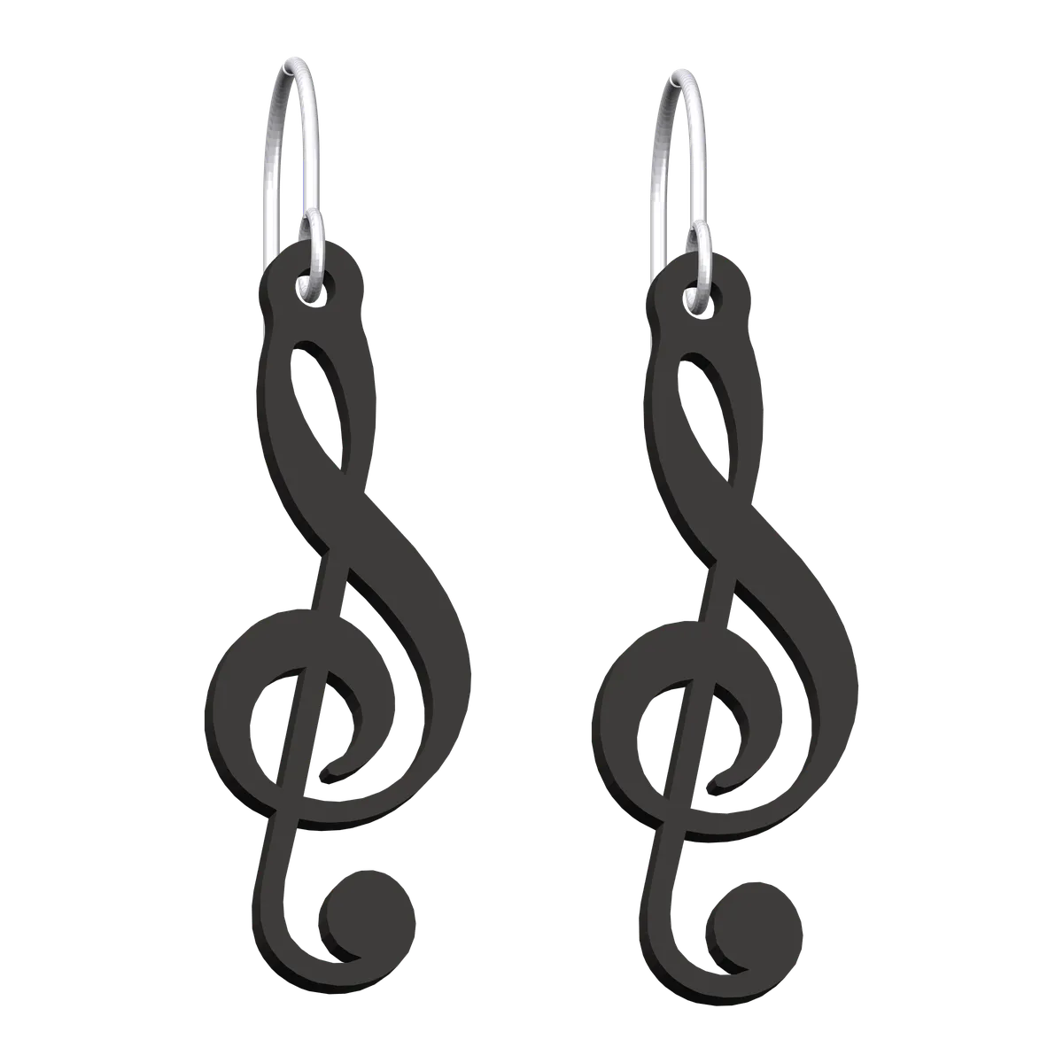 Pendientes clave de sol – negro