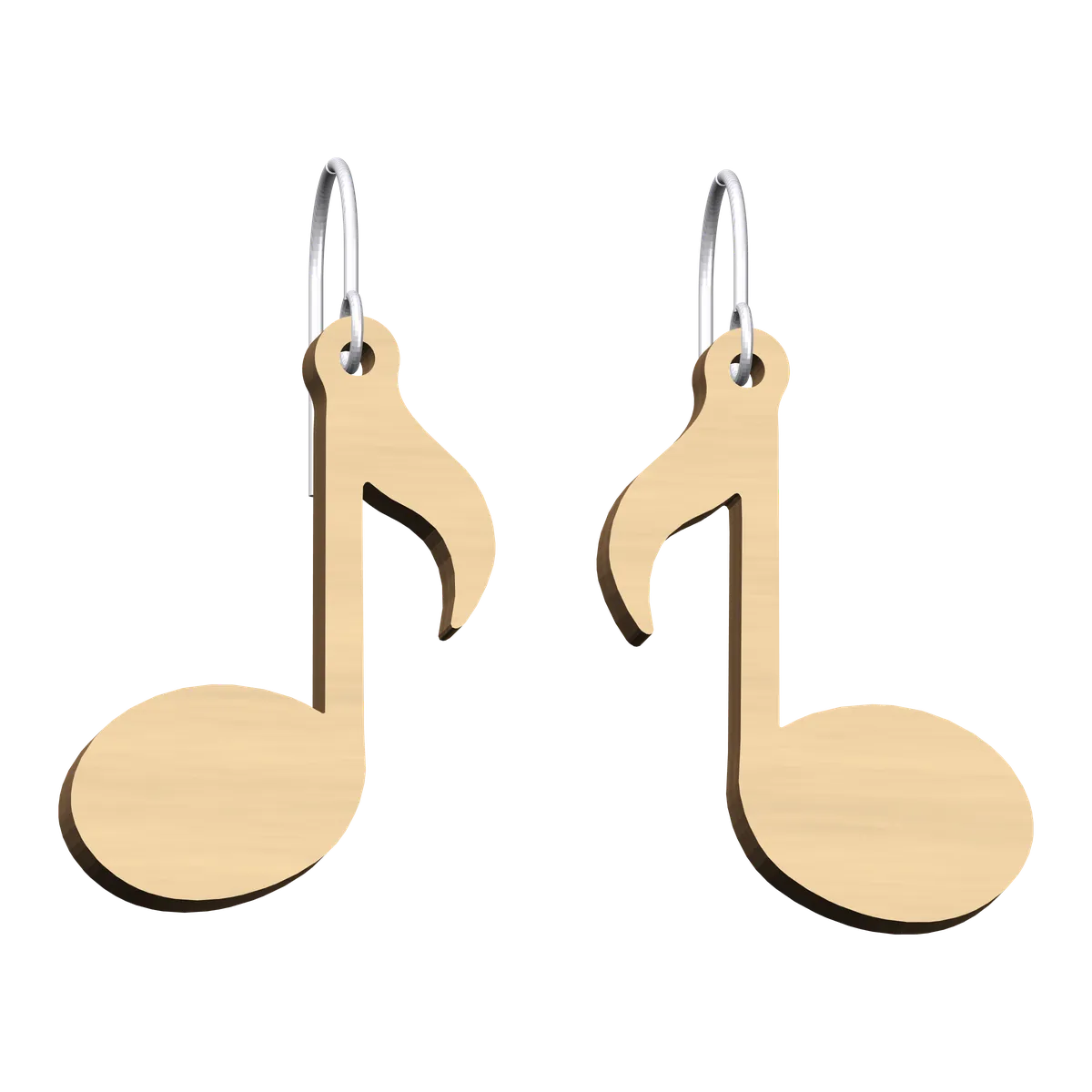 Pendientes nota musical – madera natural