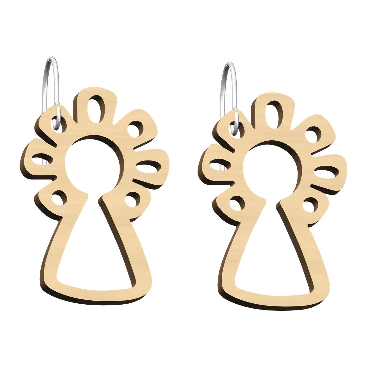 Pendientes Virgen del Pilar – madera natural